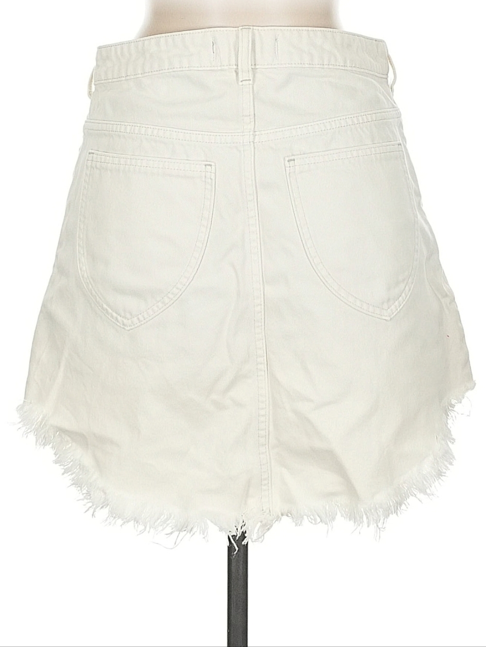 💥Sale💥We The Free Bailey Denim Raw Hem Mini Skirt In Coconut - Picture 5 of 7